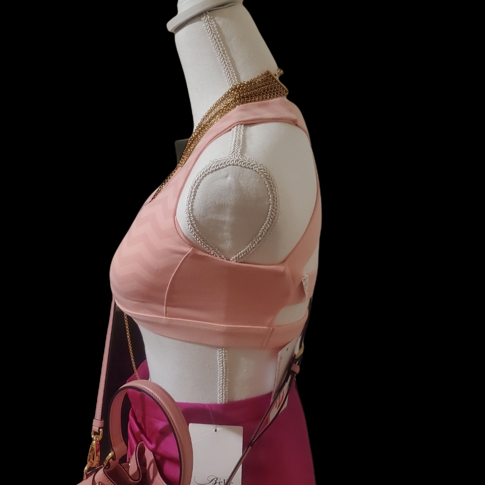 NWT: Supergirl 🦸♀️Pink💕 Crop Top or Sports Bra; RevolveXHappy Fitness Size L - Picture 5 of 11
